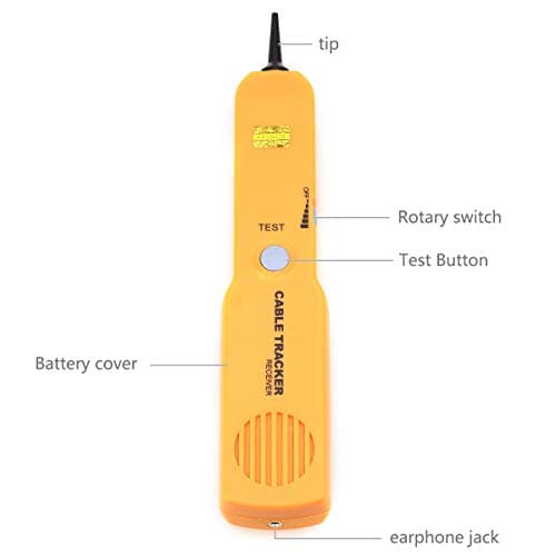 RJ11 Network Cable Tracker Line Finder Detector Tool （Yellow） linefinder Test, Measure & Inspect