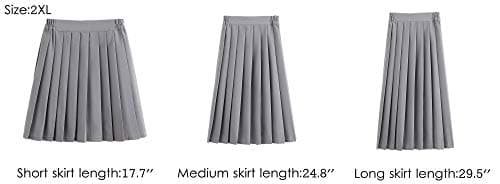 Only Faith Women/Girls JK Uniform Skirt Elastic Waist Classic Pleated Skirt