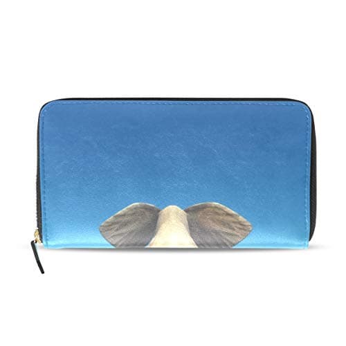 Womens Wallets Elephant On Beach Ball Leather Passport Wallet Coin Purse Girls Handbags