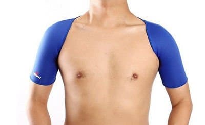 Shoulder support back brace artheritis treat aid injury sleeve gym bandage wrap (Color: Blue)