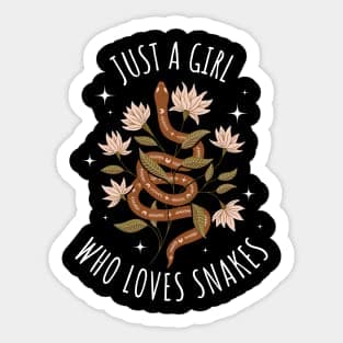 Sticker Kiss Cut, Just A Girl Who Loves Snakes Funny Snake Sticker, Vinyl Sticker, Funny Sticker, Gift Sticker
