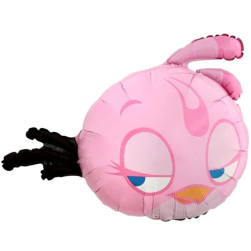 LOONBALLOON 27 Inch Pink Angry Birds Balloon Cartoons Movie Character Balloons for Kids Birthday and Theme Parties