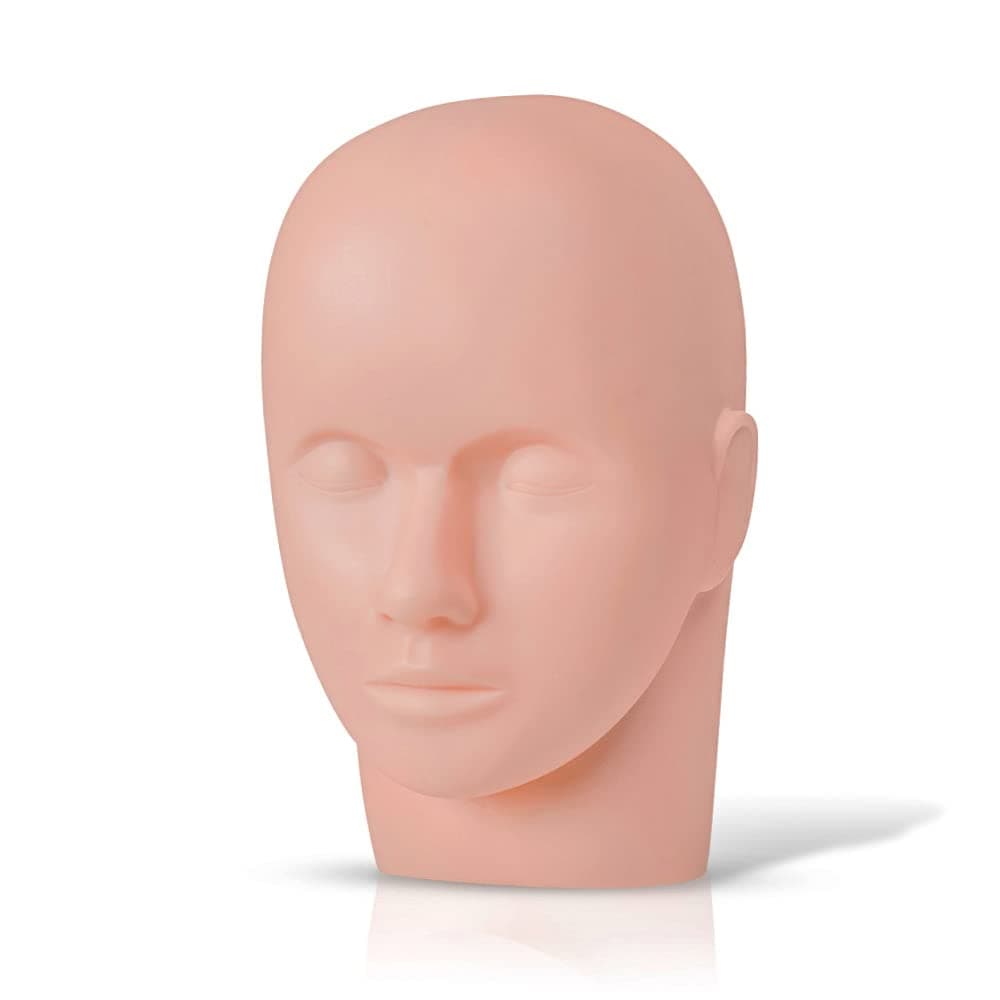 Lash Mannequin Head, Practice Training Head,for Make Up and Lash Extention,Cosmetology Doll Face Head,Soft-Touch Rubber Practice Head,Easy to Clean by Skincare Essential Oil. (Skin colour)