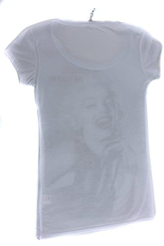 Women's Marilyn Monroe Bejeweled White T-shirt (Small, Jewel Necklace)