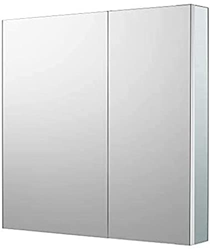 SunrosaAluminum Bathroom Medicine Cabinet with Mirror Door, 24"×24" Bathroom Mirror Cabinet, Wall-mountable and Recessed-in Mirror Cabinet, 2 Doors Medicine Cabinet Organizer II