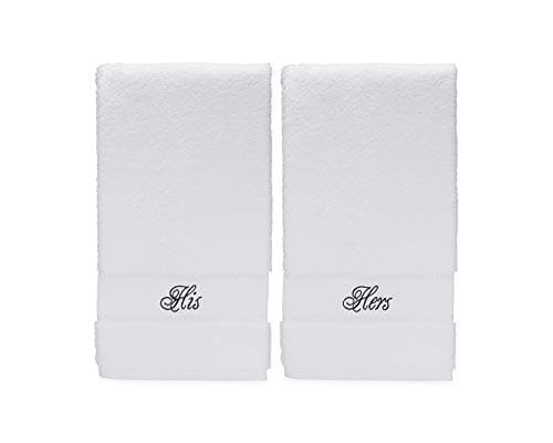 Romance Helpers His and Hers Hand Towel Set | Anniversary Wedding Engagement Gifts for Couples