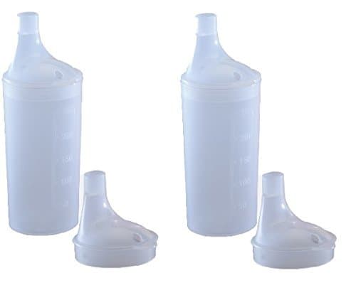 Bayliss Mobility Plastic Feeding Cup with 2 LIDS - Adult Feeder Beaker with Large and Narrow spout - Hospital Mug (2)