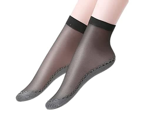 transparent fashion Socks Silky Anti-Slip Cotton Sole Sheer Ankle Tights Hosiery Socks for Women and Girls (SET OF 2PCS)