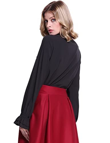 Mosocow Women Victorian Gothic Shirts Vintage Ruffle Long Sleeve Blouse Tops