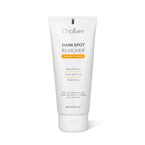 Charwee Dark Spot Remover Face Wash Scrub Gel Cleanser - 100ml | With Kojic and Hyaluronic Acid | Soothing Aloe Vera | Removes Dark Sports and Helps Brighten Skin