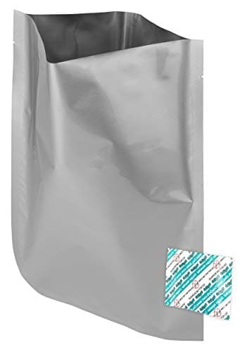 Dry-Packs 60-1 Gallon ShieldPro Mylar Bags (10"x14") & 60-300cc Oxygen Absorbers (In packs of 20) For Dried Dehydrated and Long Term Food Storage - Food Survival,Silver,MB10x14-300CC-60PK-OB
