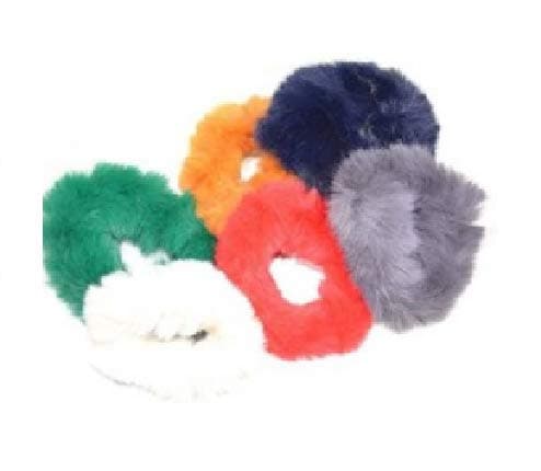 Skyter Girl's Cute Soft Fur Elastic Hair Bands Accessories Rubber Band (Random Color) -Pack of 6pc