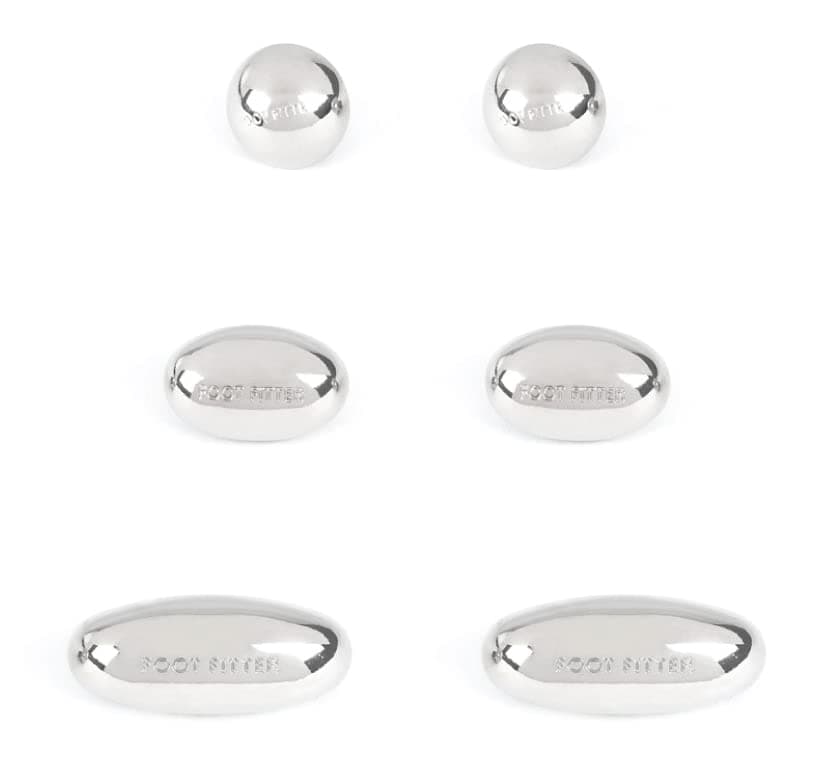 FootFitter Metal Spot Stretching Plug Set, Replacement or Extra Bunion Plugs Shoe & Boot Stretchers (6 PACK), Silver, 6 Pack