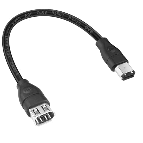 Firewire Cable IEEE 1394 6Pin Male to 6pin Female Data Transfer Adapter Converter Cable for Digital Camera, Printer, DV, Computer (6 pin to 6 pin)