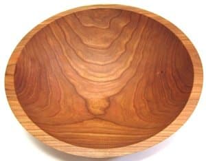 12 Inch Solid Wood Salad Bowl - Choose From Cherry, Maple, Red Oak or Beech (Cherrywood) - Holland Bowl Mill
