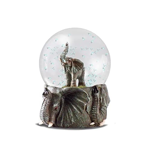 Water Globe - Elephants from Deluxebase. Decorative Snow Globe Ornament with Elephant Figurines, Glass Glitter Dome with Resin Base, Novelty Home Decor Display Piece.
