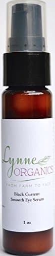 Lynne Organics Black Currant Smooth Eye Serum Gel for Dark Circles, Puffiness, Bags, Wrinkles, Fine Lines Under Around Eyes. Anti Aging Moisturizing Caffeine Retinol Cream