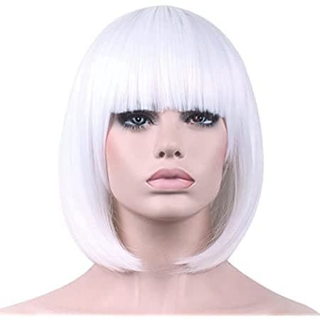 HiPPITY HOP The party collective White Women Synthetic Artificial Cosplay Short Hair Wig For Hair Accessories (Reusable)