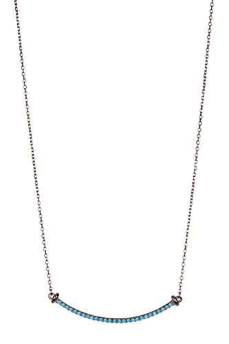 ADORNIA Turquoise and Sterling Silver Mercer Bar Necklace