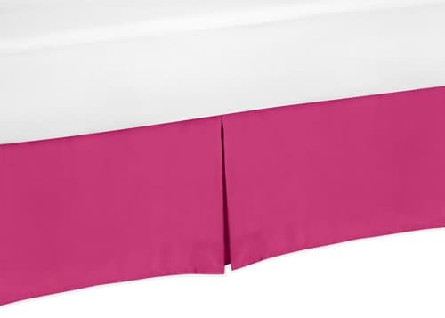 Sweet Jojo Designs Pink Twin Bed Skirt for Hot Pink and White Chevron Children's and Teen Bedding Set Collection