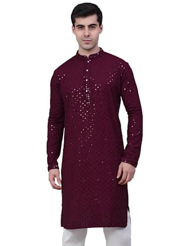 Jompers Men's Chikankari Embroidered and Sequence Kurtas