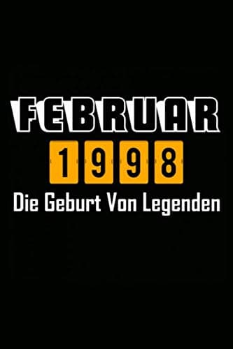 Februar 1998 Die Geburt von Legenden: Punktraster Notizbuch a5 Dotted, geschenkideen zum 22 geburtstag frauen Männer, Bullet Journal Tagebuch Skizzenbuch 110 Seiten, geschenk schwester bruder 22 jahre