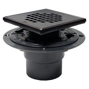 Premier Shower Drain with Oil Rubbed Bronze Square Strainer