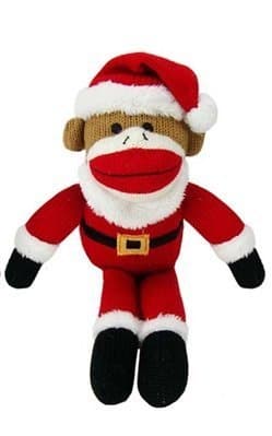 Lulubelles 11" Holiday Santa Sock Monkey - Fred