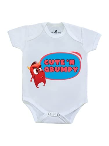 The Peppy Tend Cute"Cute'N Crumpy" Printed Unisex-Baby Half Sleeves Onesie