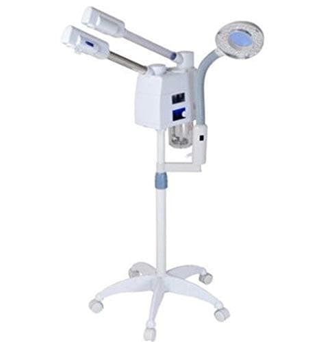 AASTEAMER 2 in 1 Facial Steamer with Magnifying Lamp Hot and Cold Mist Floor Light Skincare Tattoo Manicure Beauty Spa Salon Makeup Light with Wheels