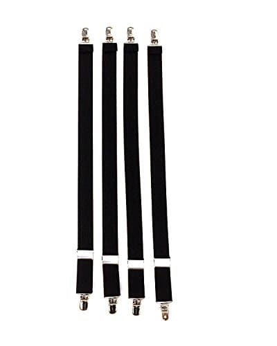 Military 4pk Shirt Stay Garters With Gator Clip BLACK