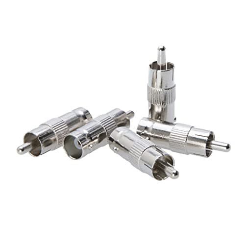 Cctv4Less BNC Female Jack to RCA Male Plug Adapter Straight Connector for CCTV Security Camera - Choose a Pack of 10/20/30/50/100 Units (10)