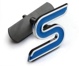 Ford Zetec S Badge Logo Emblem With Fitting Kit In Blue