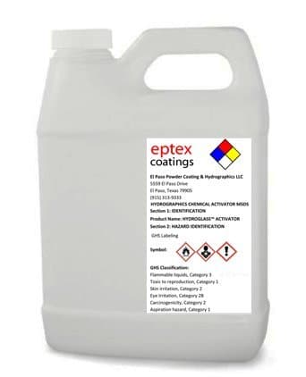 Hydrographics Chemical Activator - Water Transfer Printing Activator - 1 Gallon