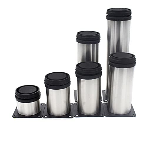 4Pcs Adjustable Height Furniture Legs Stainless Steel Square Metal Table Legs For Tv Cabinet Sofa Foot Support Furniture Level (Height 50Mm)