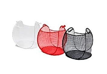 Mesh Laundry Basket, Collapsible, White