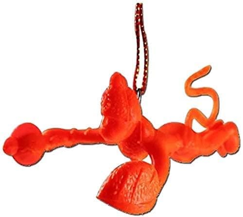 ClearZip Orange Flying Lord Hanuman Ji Idol Car Mirror Hanging, Wall and Door Hanging