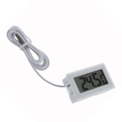 Portable and Easy Use Digital Temperature Meter with Remote Temp Sensor Built-in Design (White)