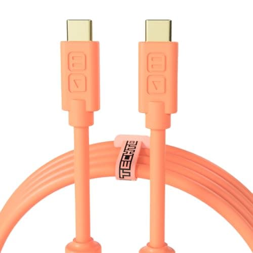 DJ TechTools Chroma Cables: Audio Optimized USB-C to USB-C Cable (Neon Orange, 3.2ft (1M))