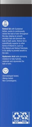Neutrogena Ageless Intensives Anti, Wrinkle Retinol Cream With Hyaluronic Acid, Night Moisturizer Cream, 1.4 Oz