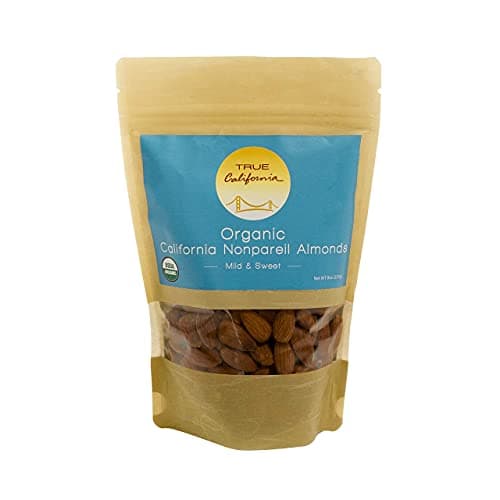 True California Organic Nonpareil Almonds (8 oz) Raw, Shelled, No Salt, No Roast - Healthy Snacks, Vegan & Gluten Free - Natural Whole Foods & Pantry Staples