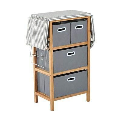 Canvoi Collapsible Drop Leaf Ironing Board Shelf Unit W/Folding Storage Boxes