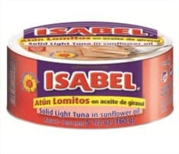 Isabel Lomitos de Atun (Solid Light Tuna) in Veg Oil Canned 5,5 oz (150g) (Pack of 48)