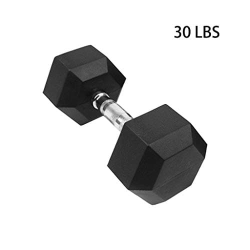1 Piece Hex Rubber Dumbbell with Metal Handle for Strength Training, Weight Loss, Workout Bench, Gym Equipment, and Home…