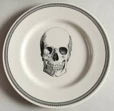 Halloween Lace Skull REPLACEMENT / ADD-ON Porcelain Ceramic Salad Plate by Royal Stafford Made in the Heart of The Potteries England (1 Salad Plate)