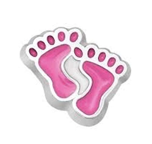 Pink Baby Girl FEET Floating Charm