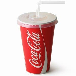 Thali Outlet - 80 x Coke Design Paper Cups + Slot Lids - 9oz / 250ml for Fast Food Restaurants Parties Events - Cold Drinks