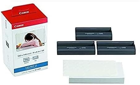 Canon KP108IN 3 Color Ink Cassette and 108 Sheets 4 x 6 Paper Glossy for SELPHY CP1300, CP1200, CP910, CP900, CP760, CP770, CP780 CP800 Wireless Compact Photo Printer