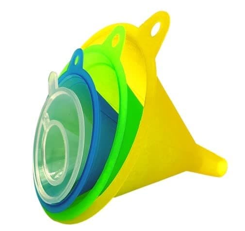 TitanOwlFunnels variety set of 4 from mini, small to Larg Plastic funnel for Kitchen Liquid Spices Powder Cosmetic Lotion Essential Oils