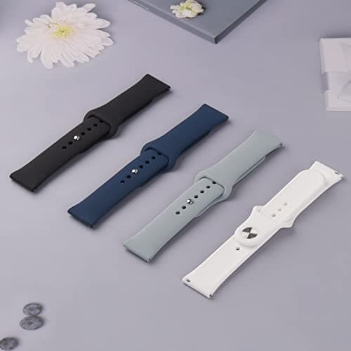 Amzpas Silicone Band for Amazfit GTR 3 Pro/ GTR 3/ GTR 2e/ GTR 2/ GTR 4/ Amazfit GTR 47mm Smart Watch, 22mm 4 Pack Soft Quick-Release Replacement Wristband with Simple Buckle, Sport Strap for Men Women